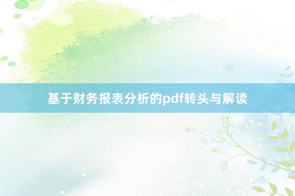 基于财务报表分析的pdf转头与解读